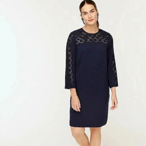 J. Crew Laser Cut Eyelet Shift Dress